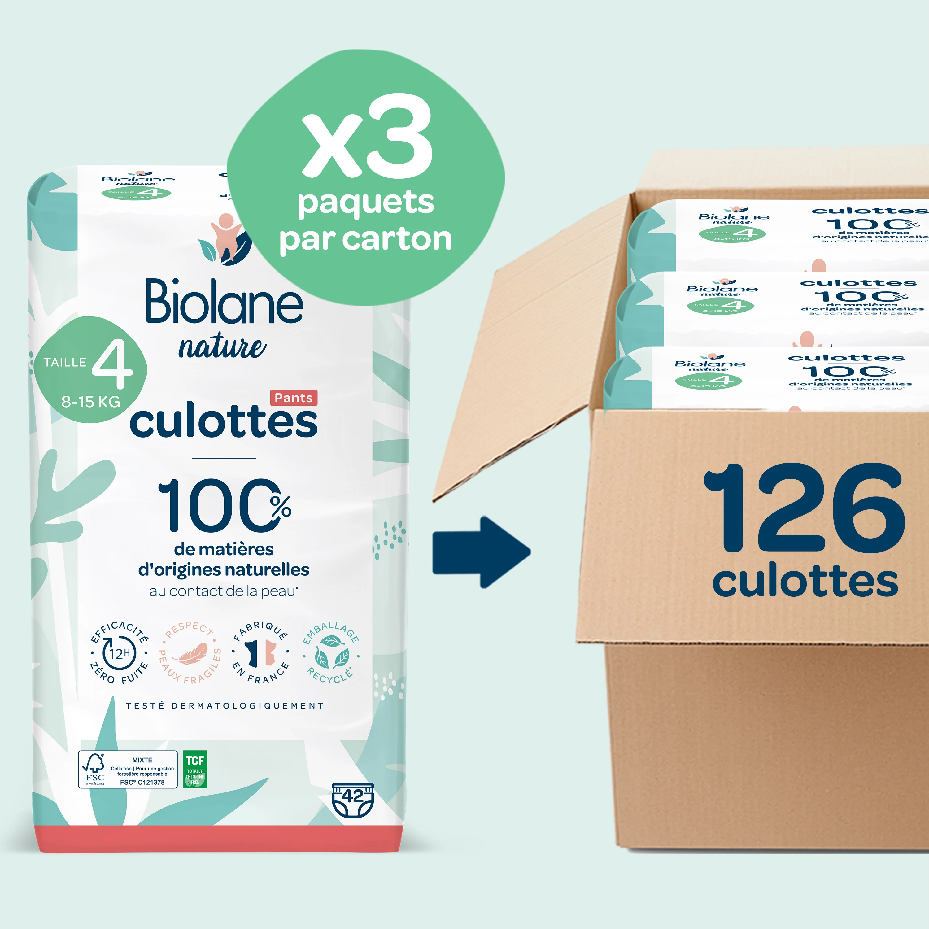 Couches Culottes Biolane Nature - Taille 4 - Image 3