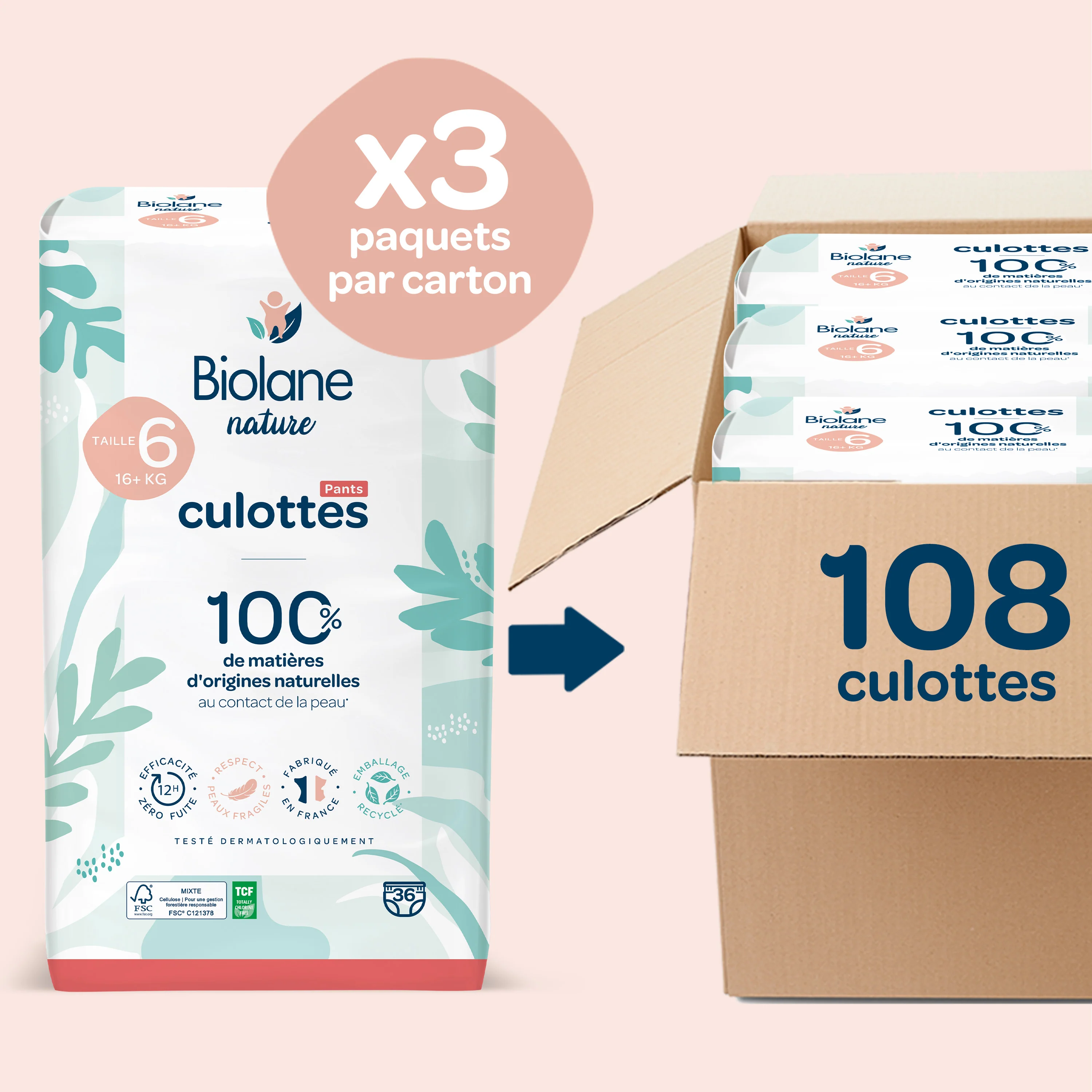 Couches Culottes Biolane Nature - Taille 6 - Image 3